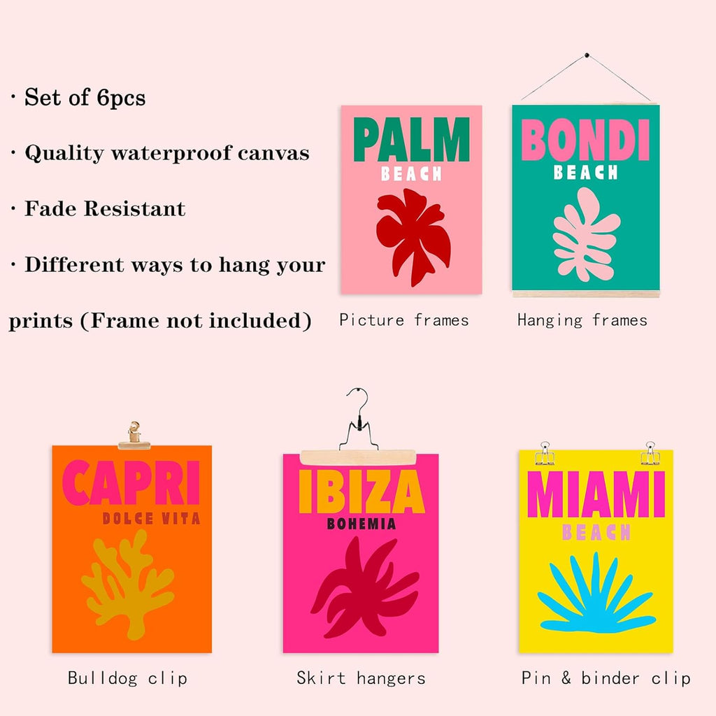 KBKBART Preppy Room Decor Aesthetic Posters, 8"x10" Unframed W512