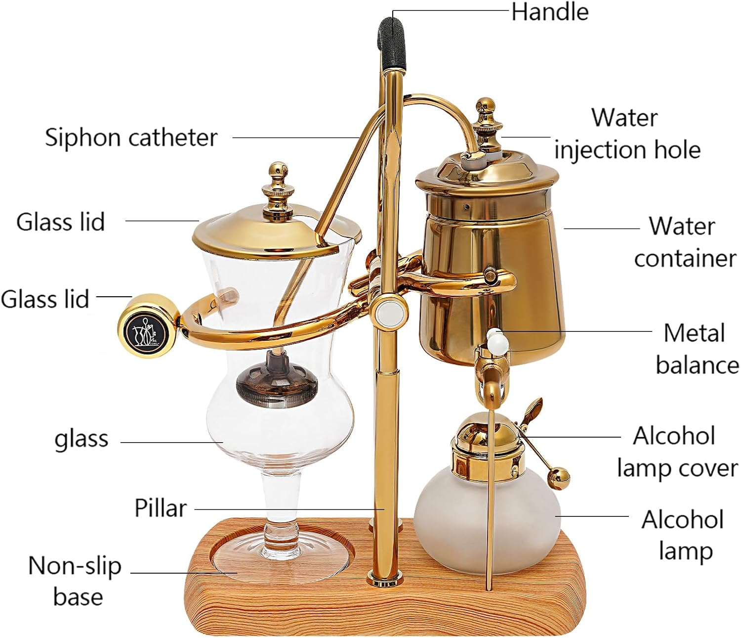 Belgian Royal Family Balance Syphon Coffee Maker Vacuum Brewer 400ml I573