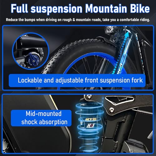 Peak 3000W Fat-Tire Electric Bike for Adults - PHNHOLUN Seeker24 Dual Motor, 52V 25AH, Full Suspension I901738