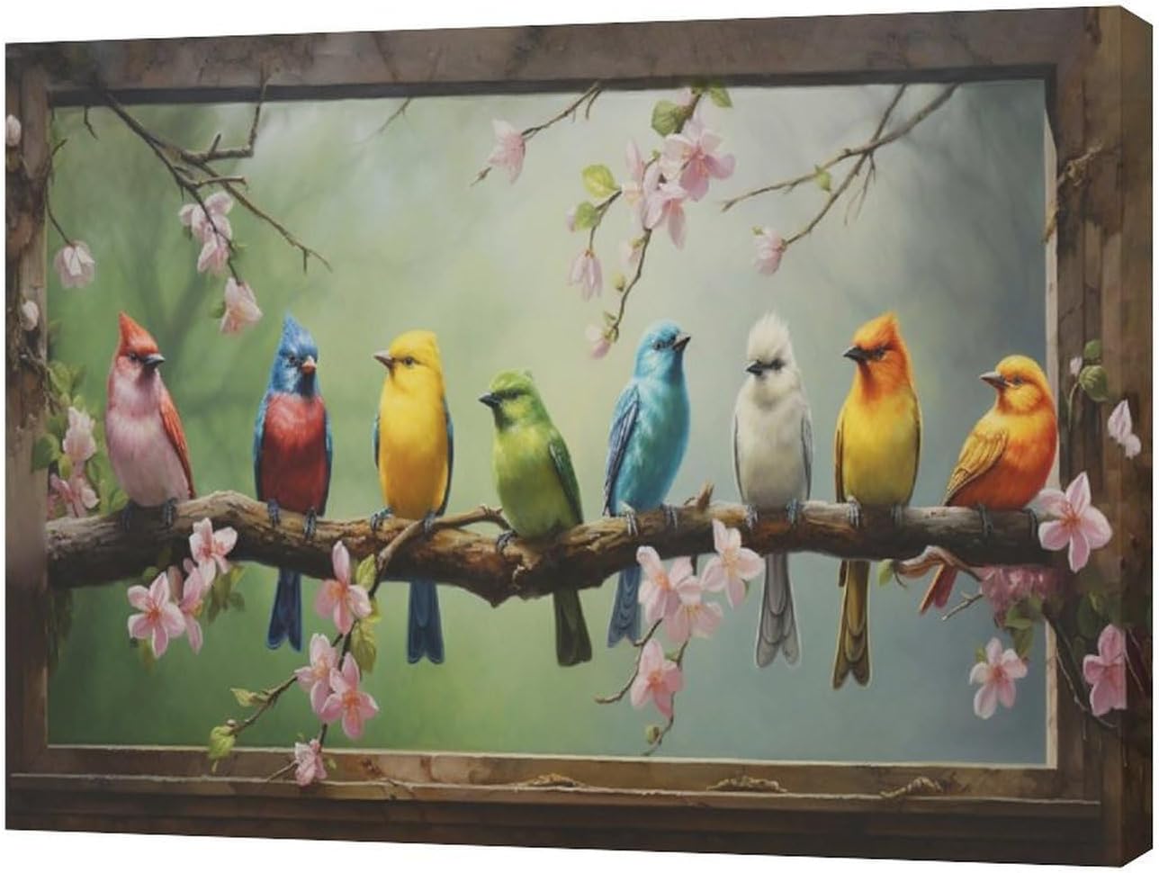 Hummingbirds Wall Art Farmhouse Canvas Bird Pictures Painting 16x12 a7