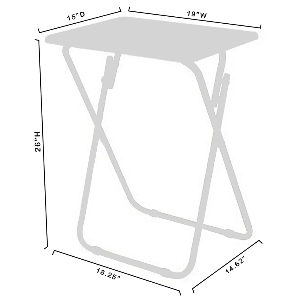 eHemco Folding TV Tray Tables, Black, Set of 2 T809