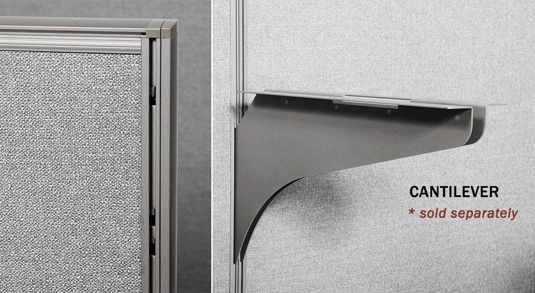 GOF Office Cubicle Double 4 Stations 60D x 96W x 72H B296