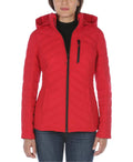 Nautica Hooded Stretch Packable Puffer Coat, Created for Macy&s - Nautica Red