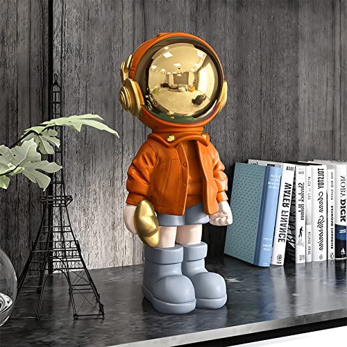 Dosker Small Astronaut Statue Blue Spaceman Sculpture Polyresin Figurine Desk Decor X149521