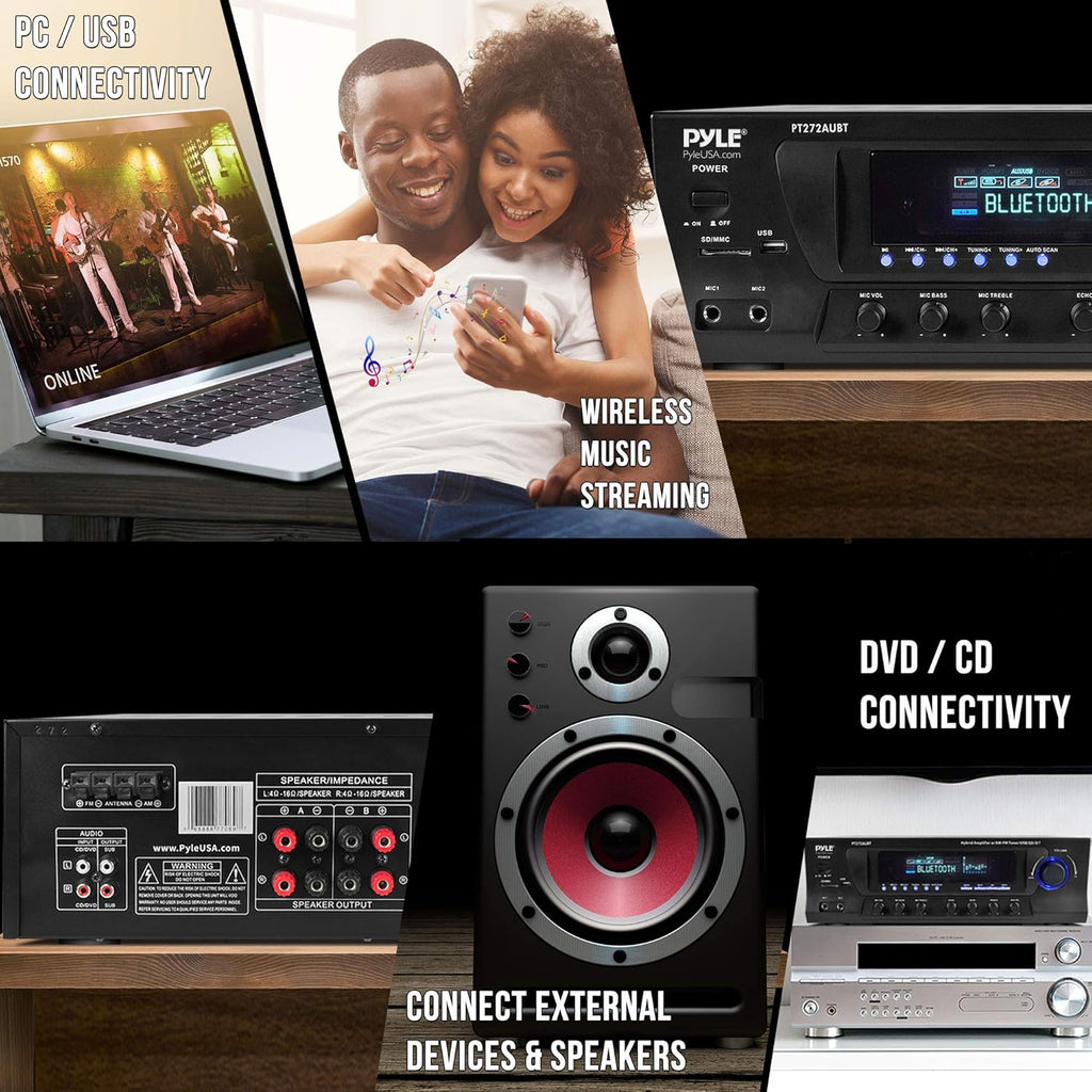 Wireless Bluetooth 4-Channel Home Theater Amplifier 300W k7