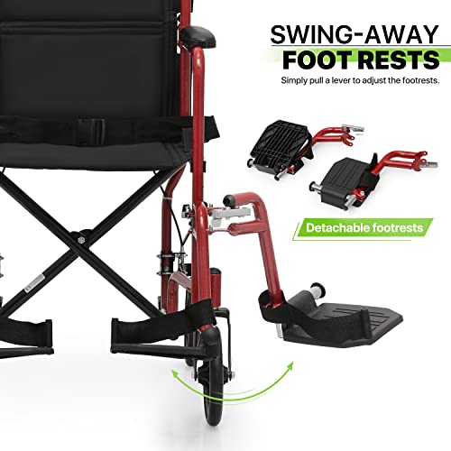 Wheelchair for Adults Foldable Lightweight 16 Inch Seat k7p