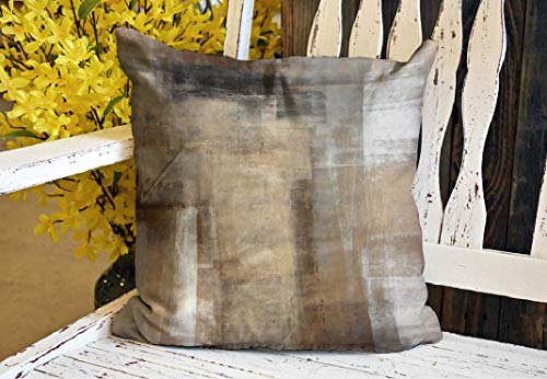 Brown and Grey Decorative Throw Pillow Covers for Couch, Set of 2, 12x20 Inches Q543