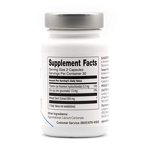 Spermidine Supplement Plant-Based Wheat Germ Extract Zinc 60 Capsules k7