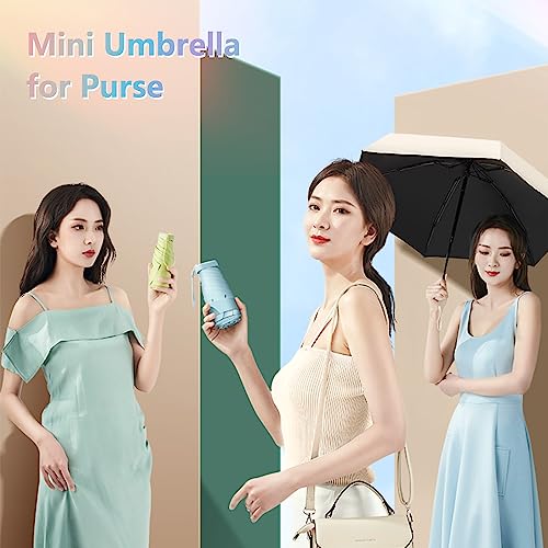 Compact Purse Umbrella UV Protection for Rain and Sun k7
