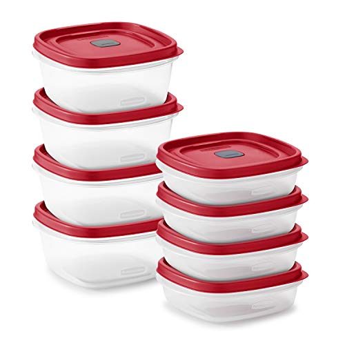 Rubbermaid 16-Piece Food Storage Containers with Lids, Red C7318