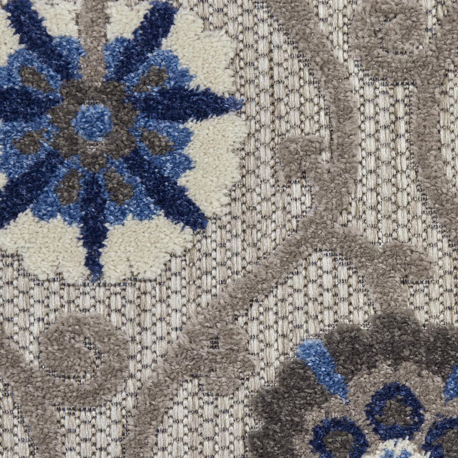 Nourison Aloha Indoor/Outdoor Grey/Blue 7' x 10' Area Rug Q436571