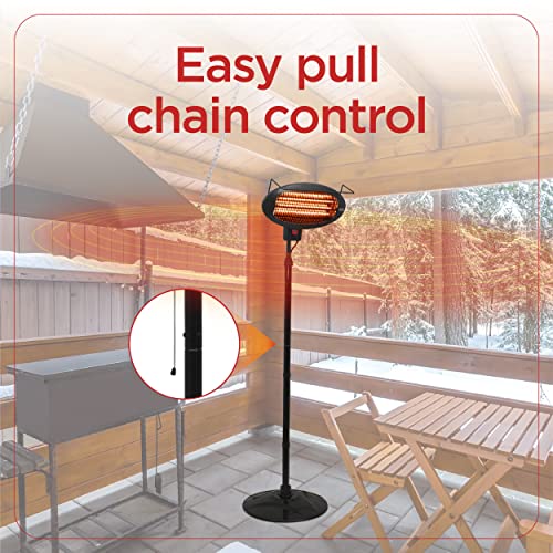 Outdoor Patio Electric Heater with Stand and 3 Heat Settings k7