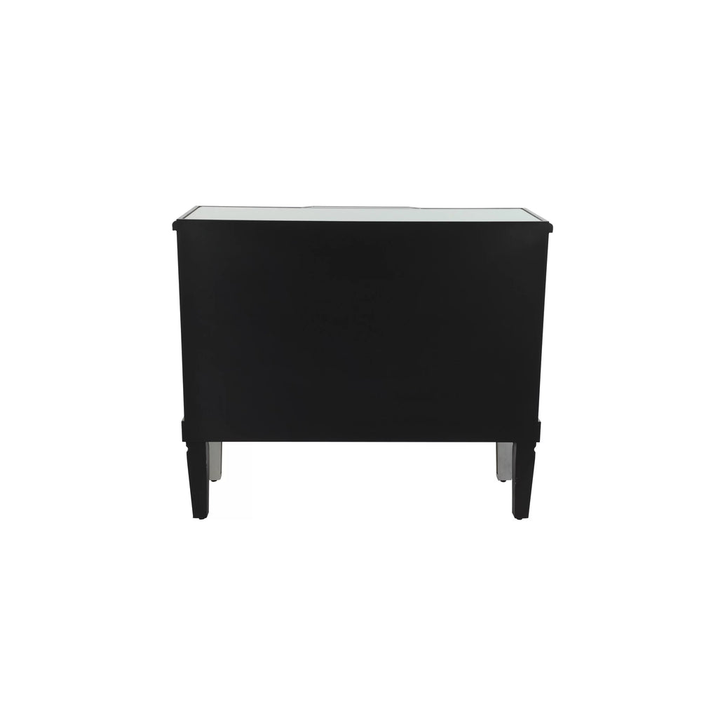 DecMode Silver Wood Mirrored Panel Buffet with 4 Drawers and 2 Doors L67333