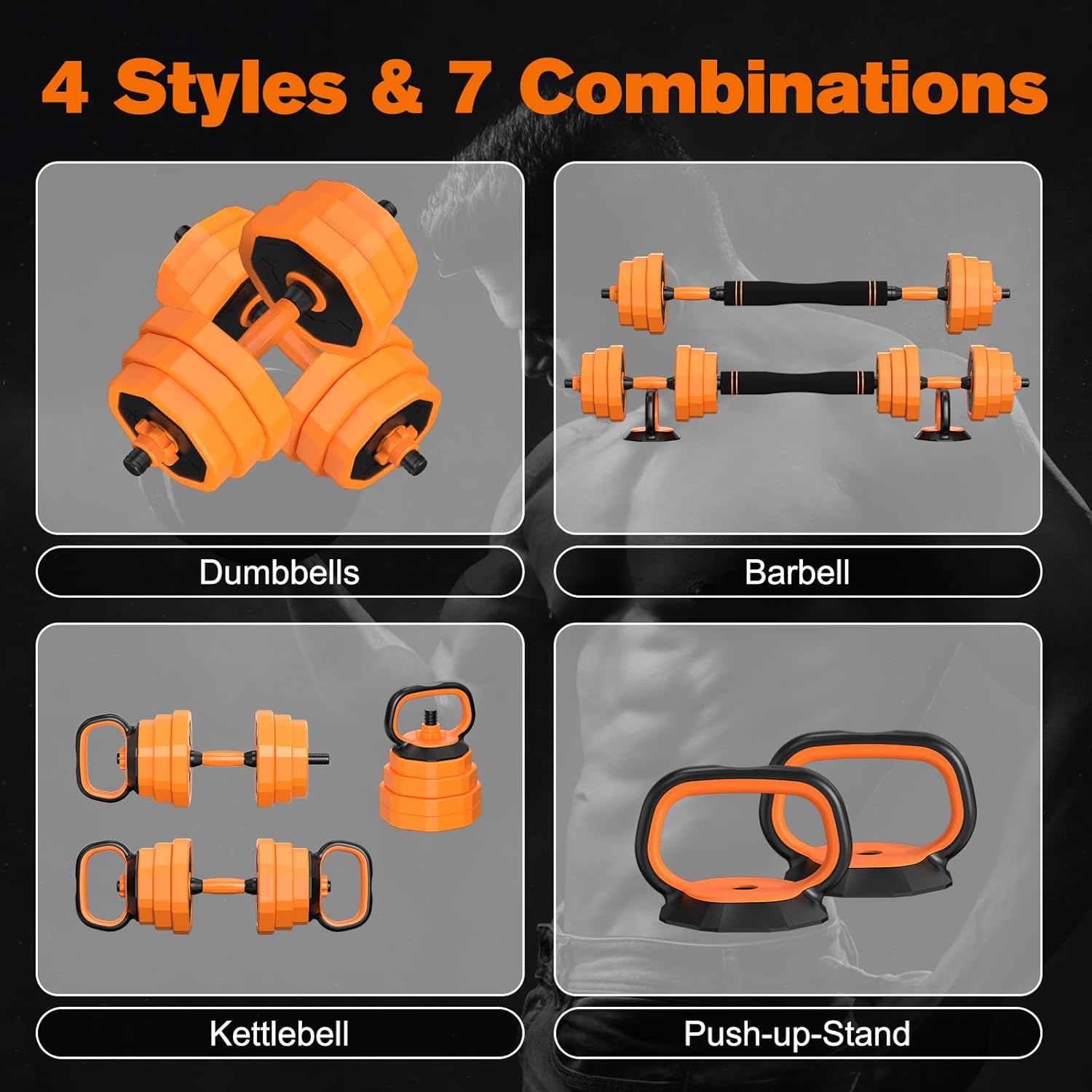 Adjustable Dumbbells 6-in-1 Weight Set Home Gym Fitness Equipment k7p