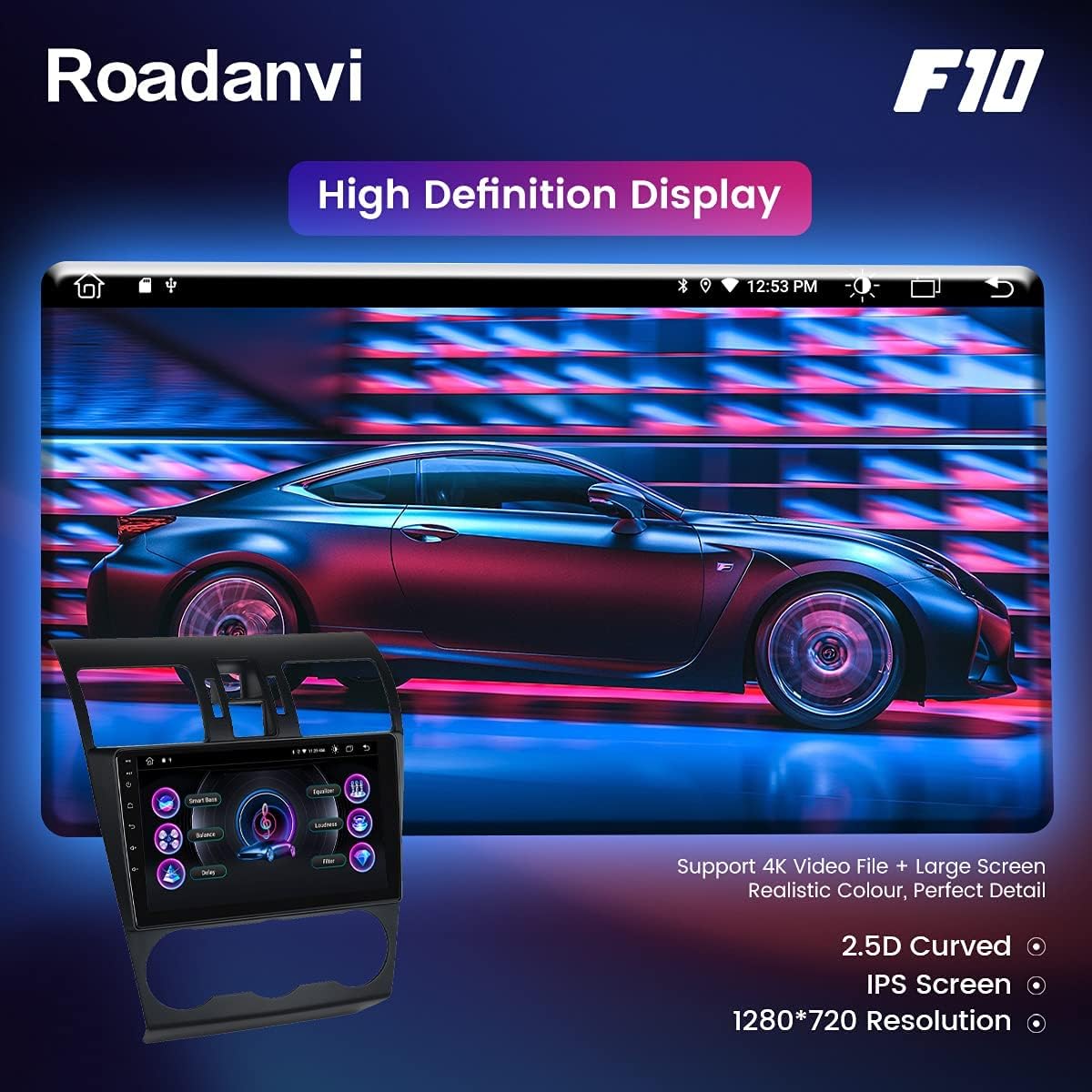 Car Stereo Bluetooth Navigation Carplay Android Auto 1280x720 IPS Touch Screen 4GB+64GB q7
