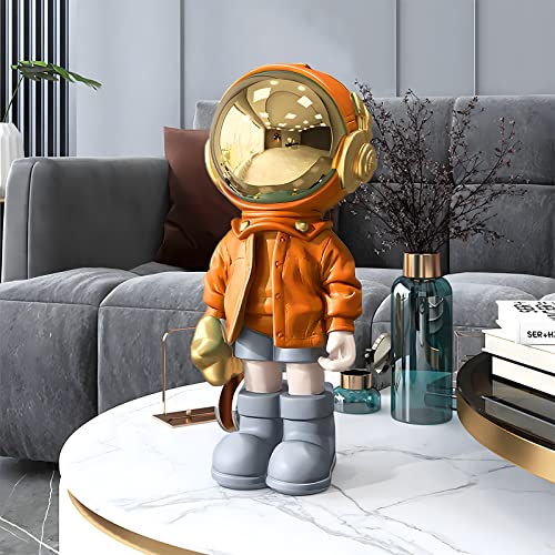 Dosker Small Astronaut Statue Blue Spaceman Sculpture Polyresin Figurine Desk Decor X149521