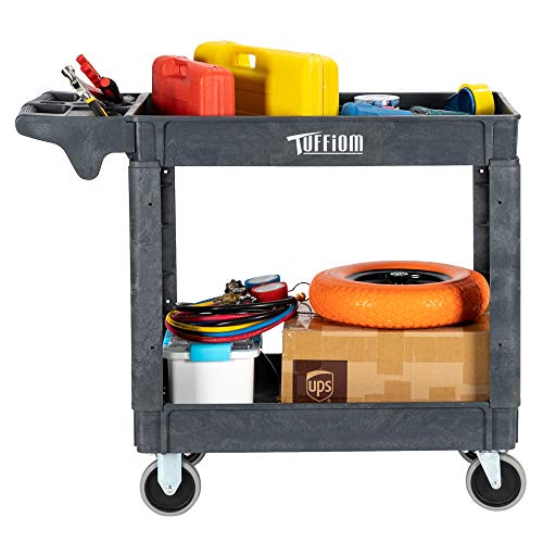Plastic Utility Cart with Wheels Heavy Duty 3-Tier Storage a7