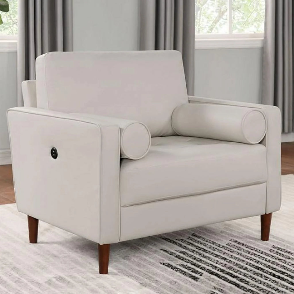Kassel FOA Beige Flannelette Living Room Set 3pcs C526492