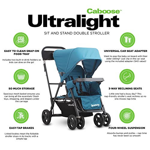 Joovy Caboose Ultralight Sit and Stand Double Stroller, Black T976