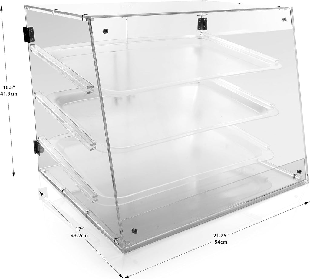 3-Tier Commercial Countertop Pastry Display Case with Rear Door T132727