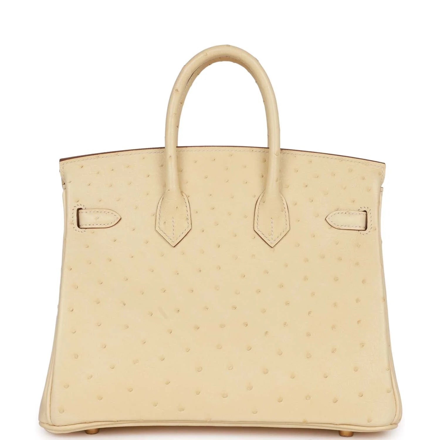 Ostrich Leather Handbag Gold Hardware k7
