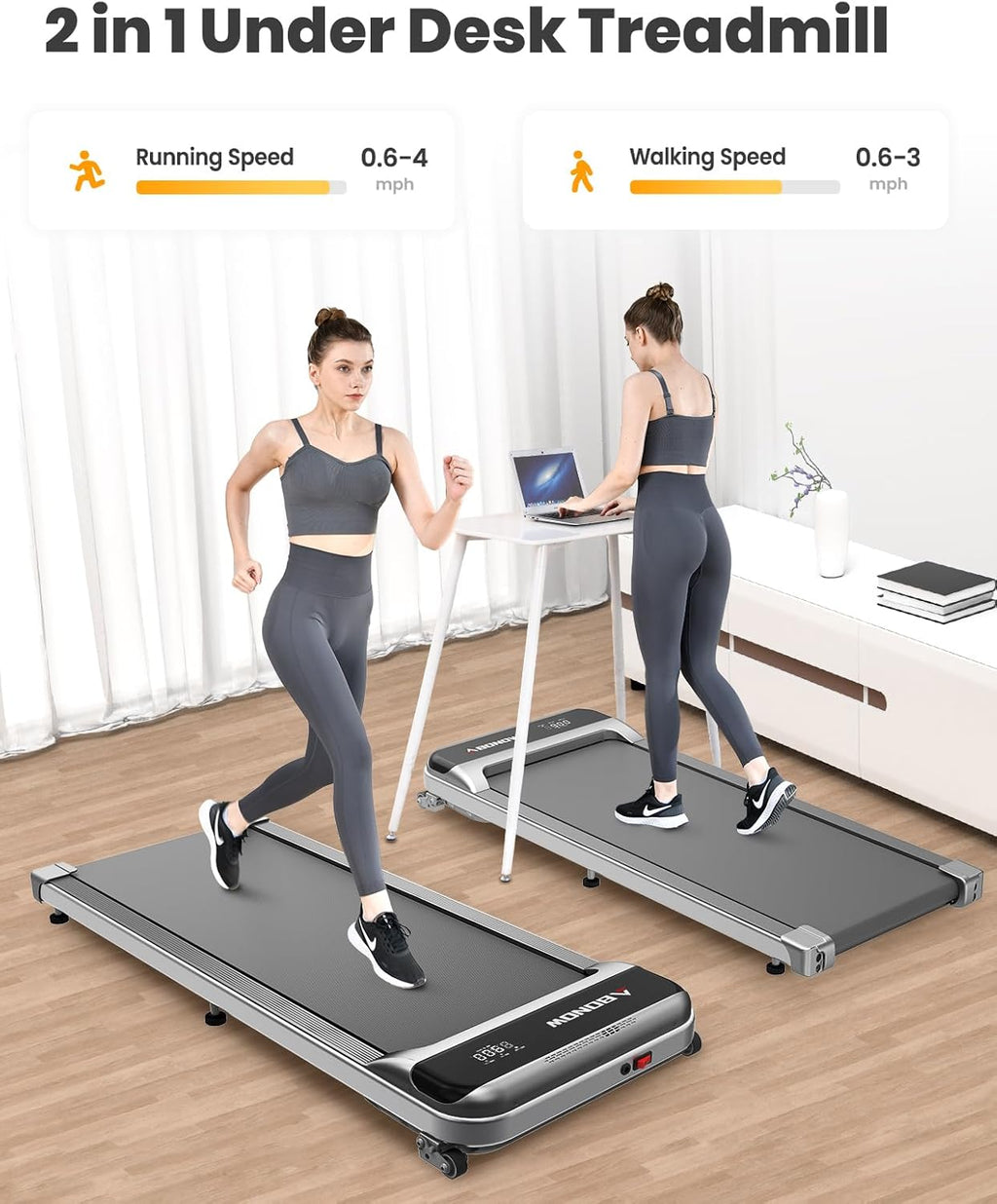 Walking Pad Treadmill for Home Office Remote Control k7m