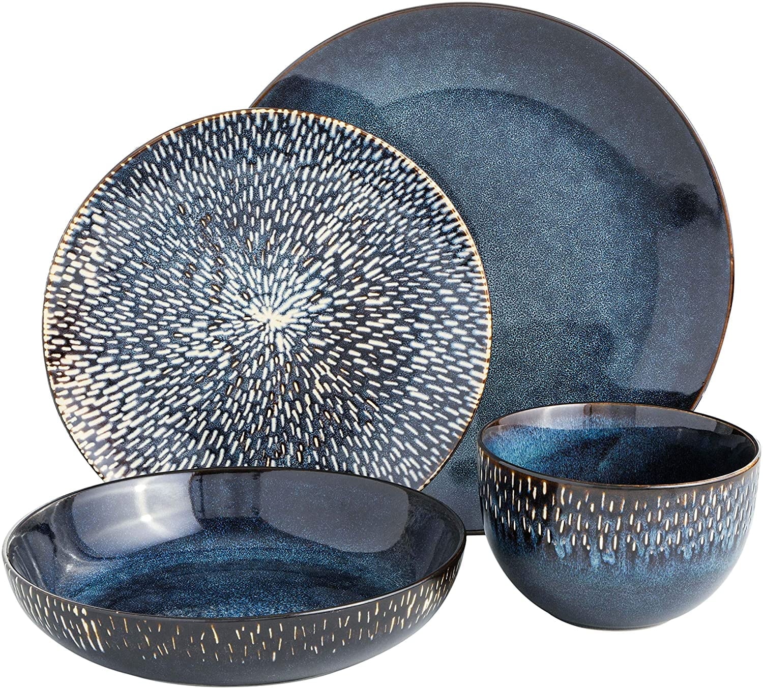 Gibson Elite Matisse 16-Piece Dinnerware Set, Cobalt Z93367