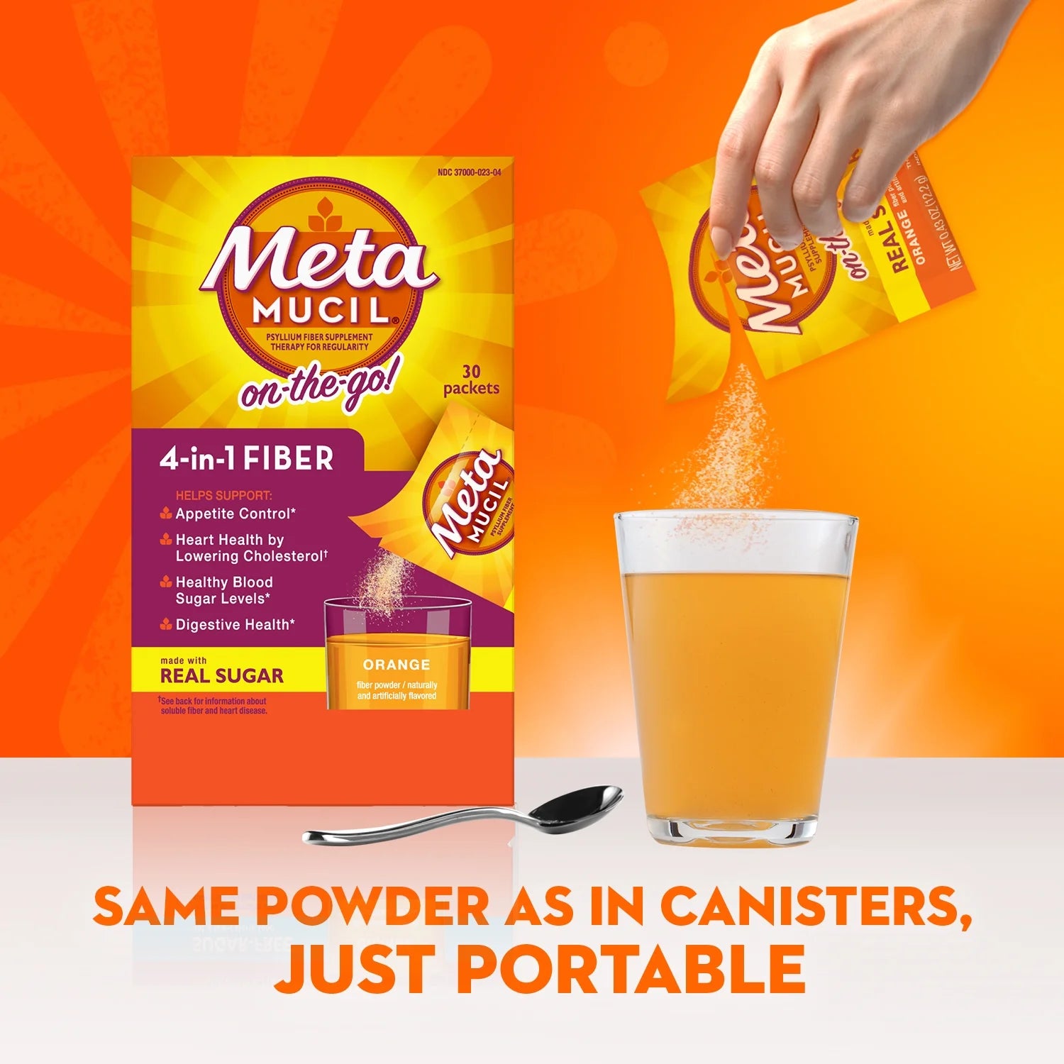 Metamucil On-the-Go 4-in-1 Fiber, 30 Packets V458