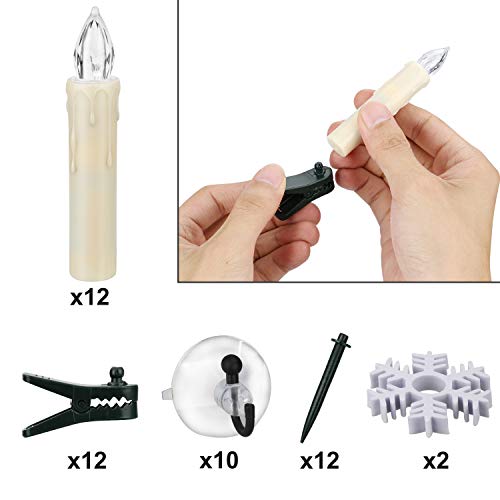 LED Window Taper Candles with Remote Timer, Battery Operated Flickering Lights k7m
