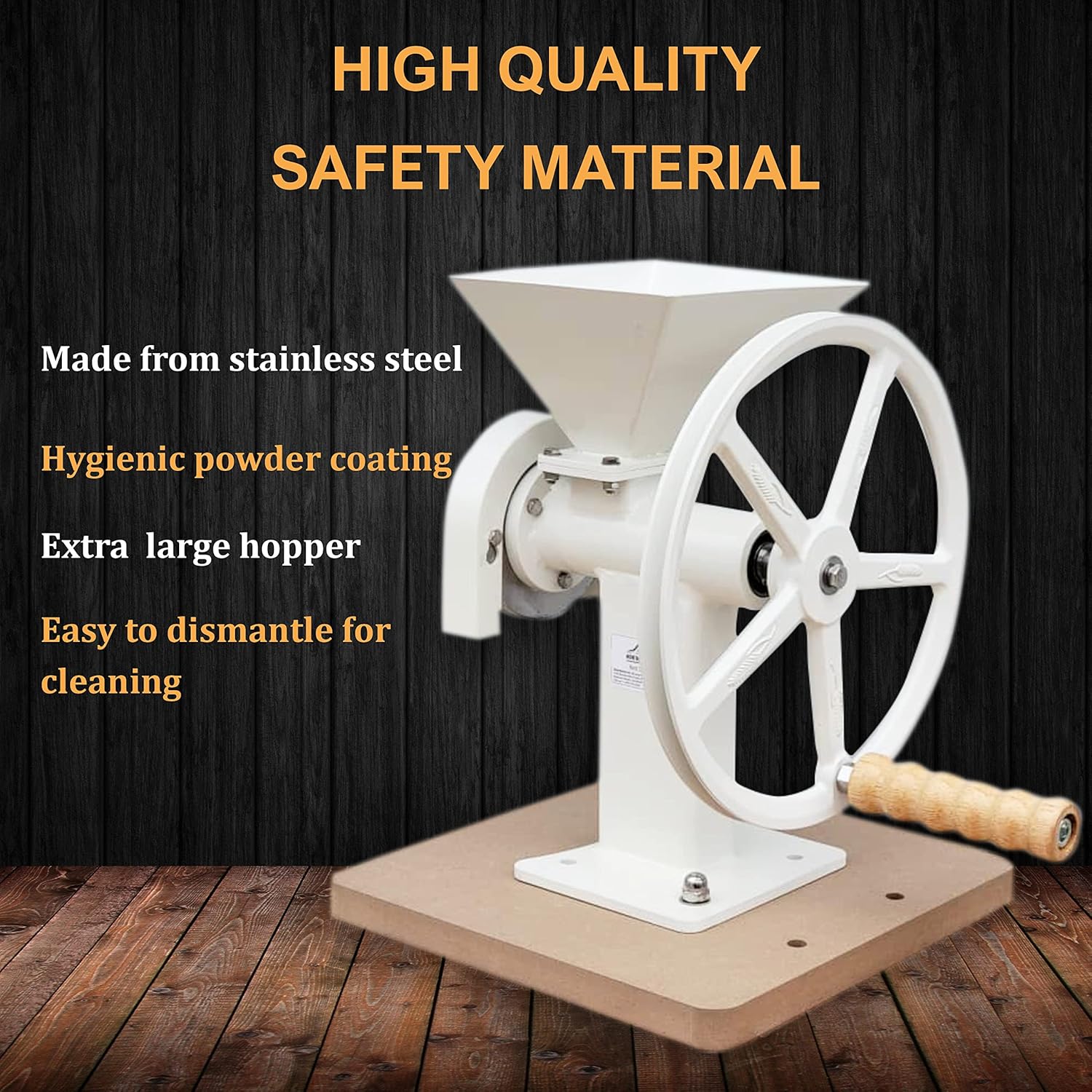 Manual Hand Grain Mill with Steel Disc for Flour, Corn, and Coffee Beans A70121