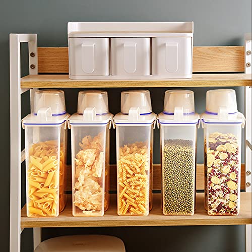 2Pack Rice Storage Bin Cereal Dispenser, BPA Free Airtight Plastic, Blue+Red N3820