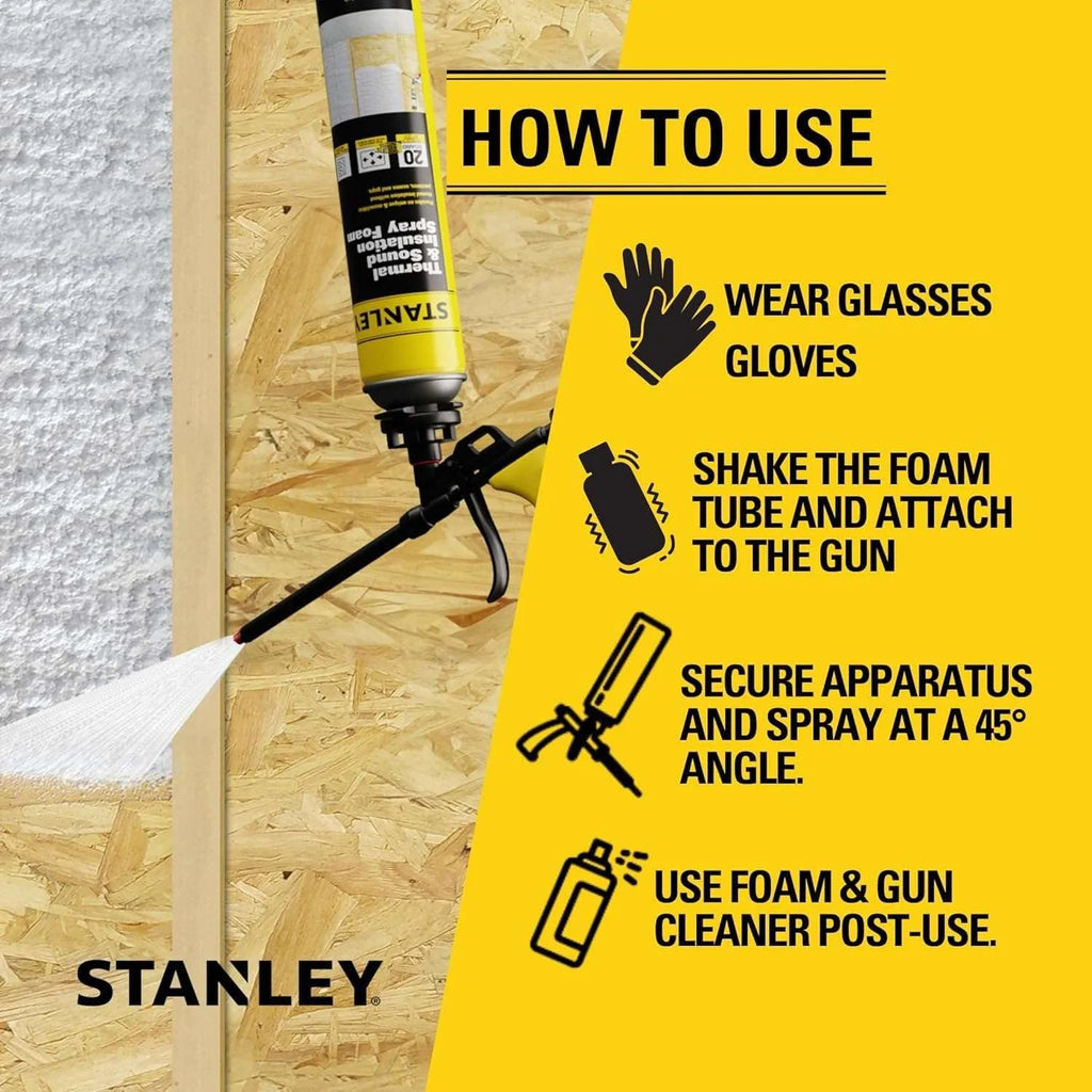 Stanley Supercoat Spray Foam Insulation Kit, Closed Cell, 480 Board Feet S383
