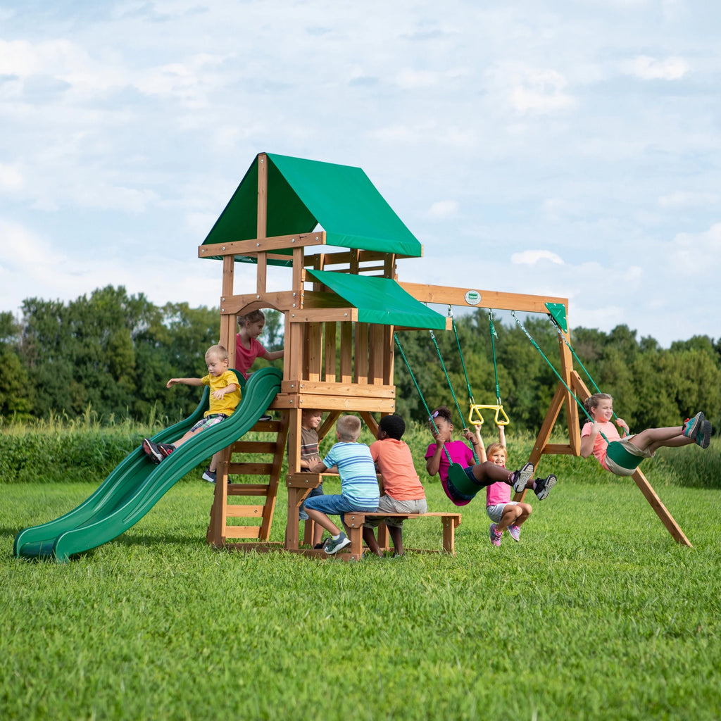 Backyard Discovery Belmont All Cedar Wood Playset Swing Set - Radiant Selections