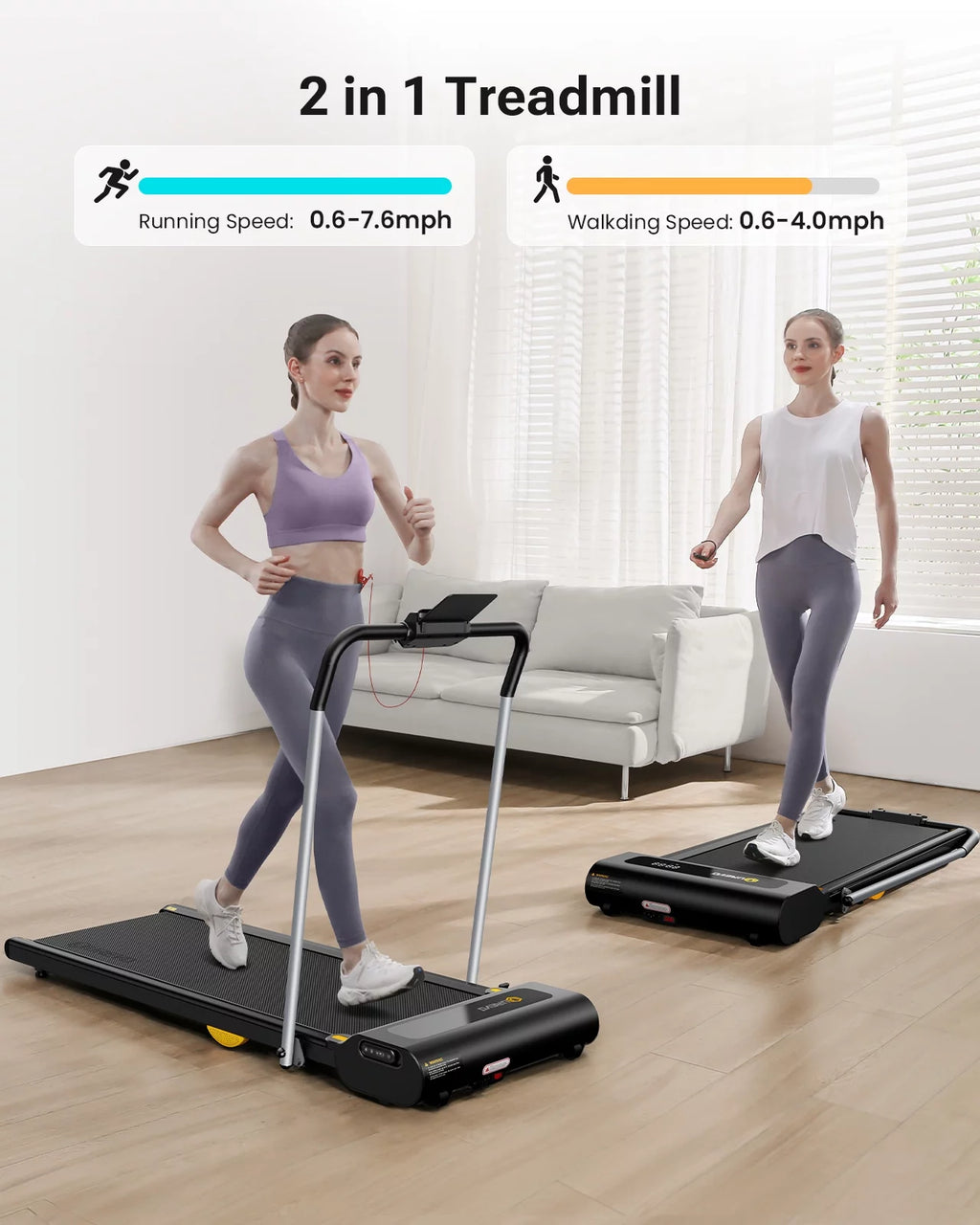 Under Desk Treadmill 2 in 1 Folding with Smart Console a7