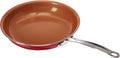Gotham Steel Ceramic and Titanium Nonstick Fry Pans, Red, 11"