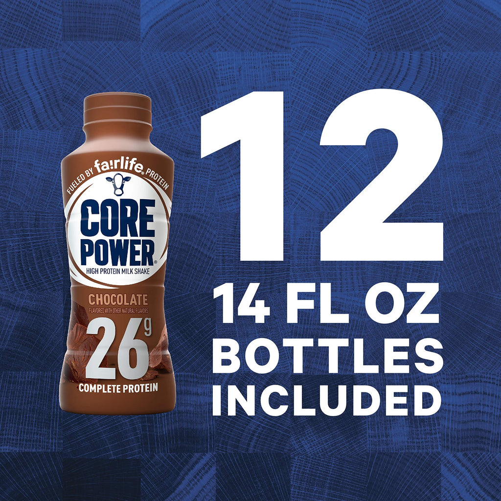 Core Power Protein Shake Chocolate 26g by fairlife, 12 Pack Z600732