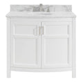 Allen + Roth Moravia 36-in White Undermount Single Sink Bathroom Vanity with Natural Carrara Marble Top | 1142VA-36-201