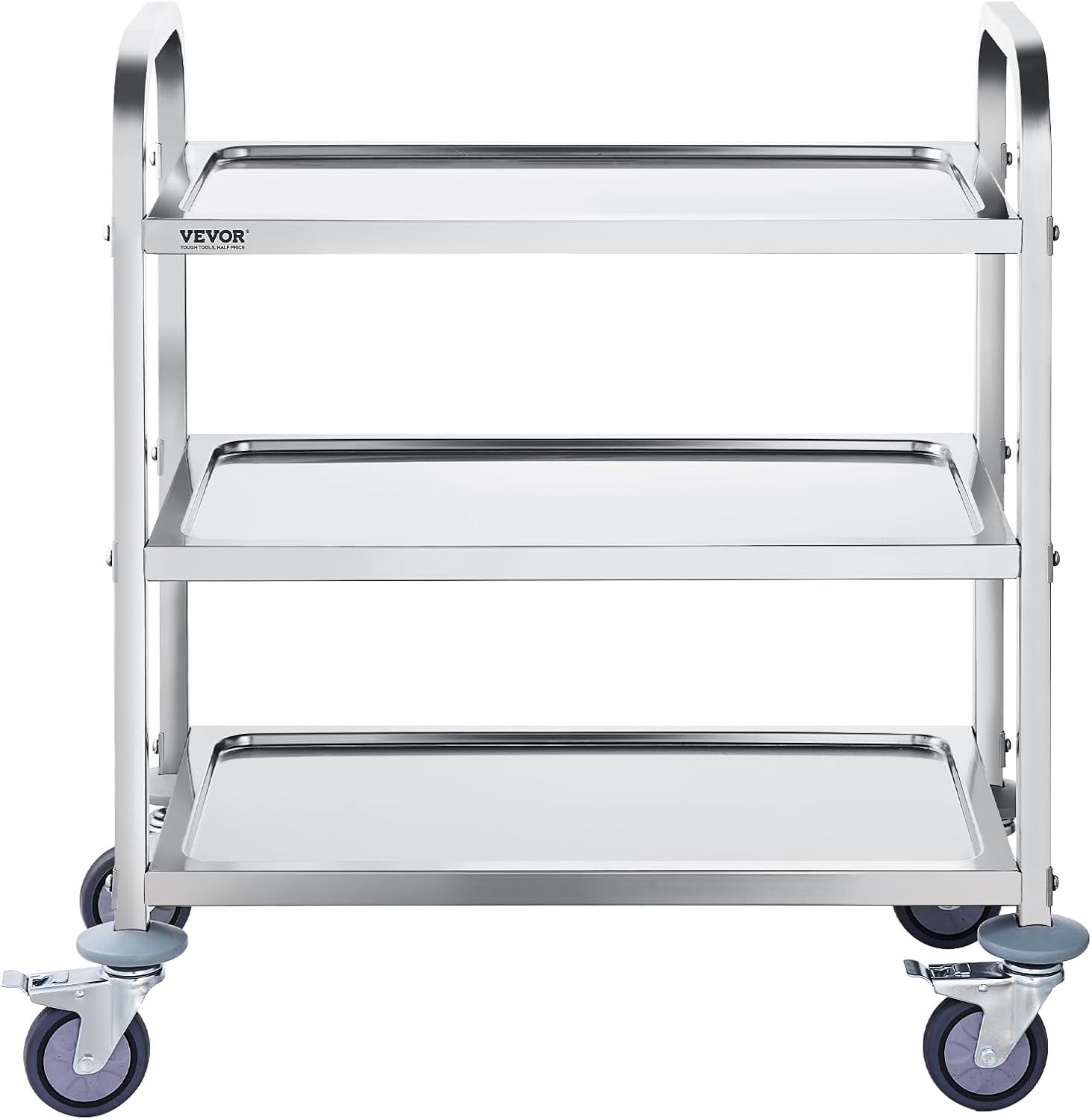 Lab Utility Cart 3 Shelves Stainless Steel Rolling Cart a7
