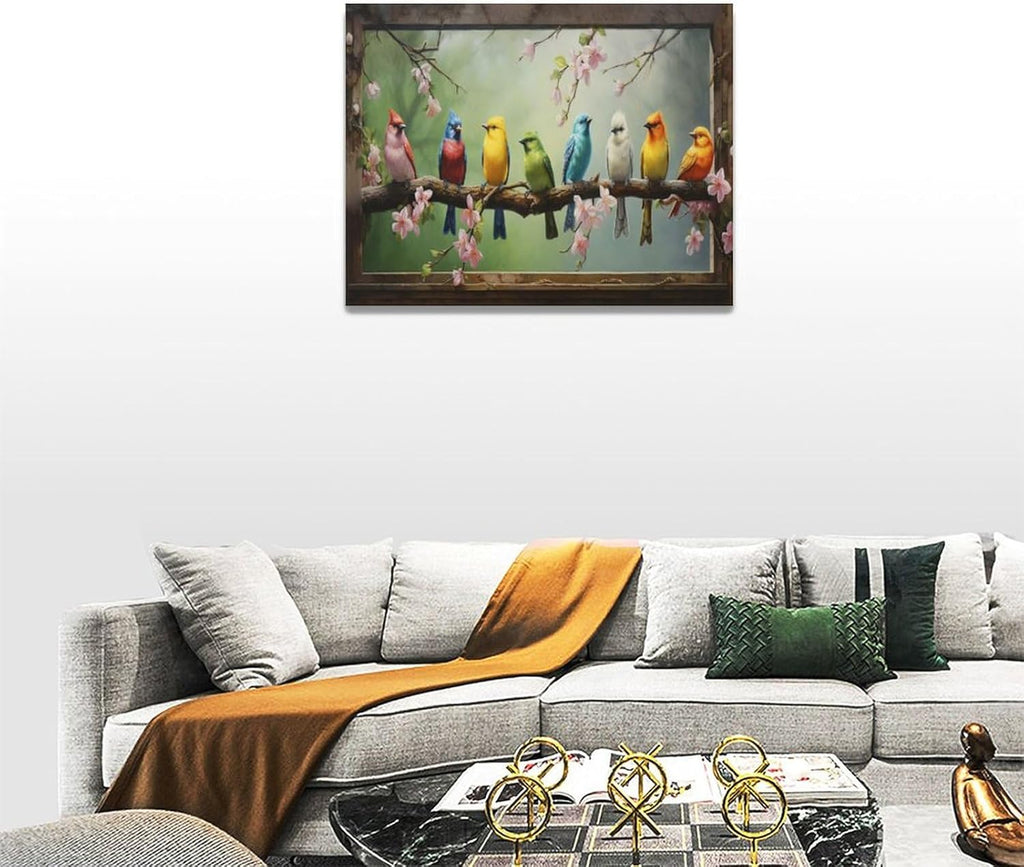 Hummingbirds Wall Art Farmhouse Canvas Bird Pictures Painting 16x12 a7