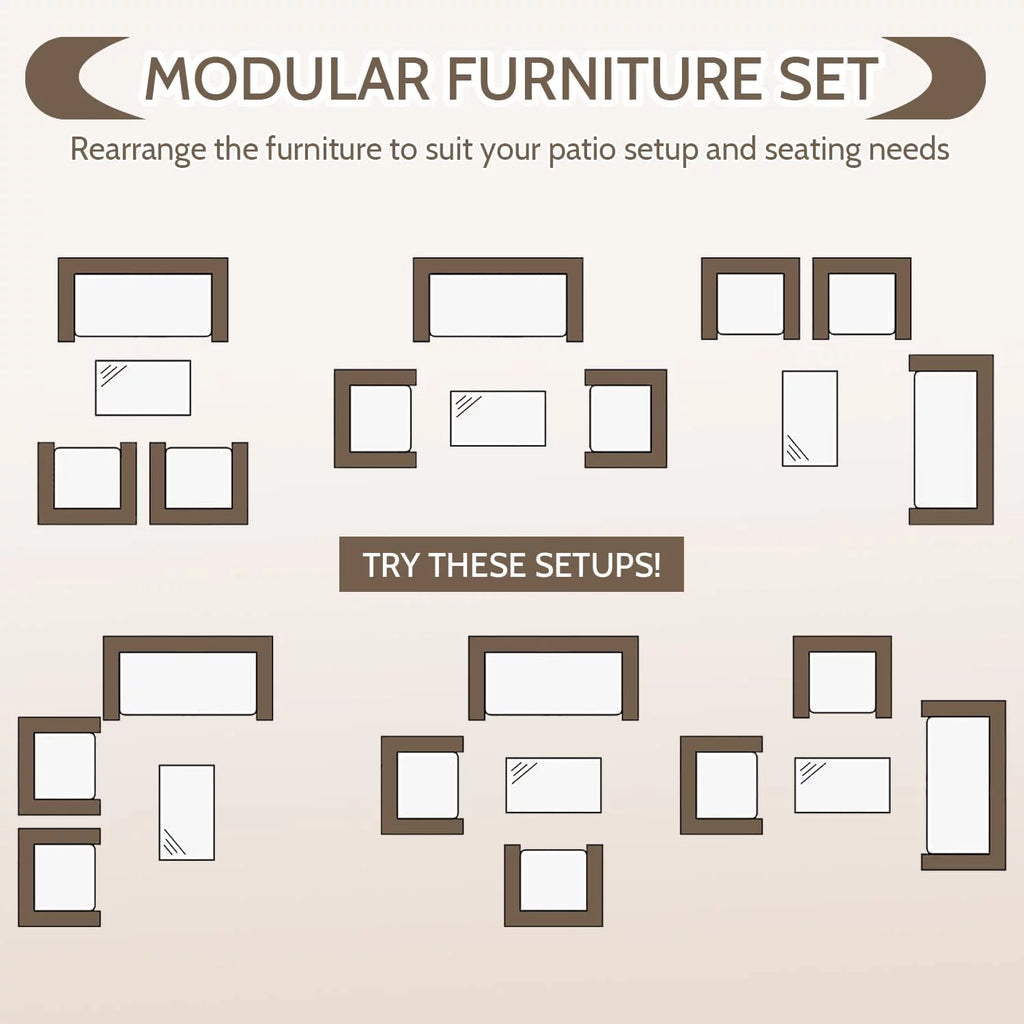 Outdoor Rattan Patio Furniture Set 4 Pieces Wicker Sofa F738