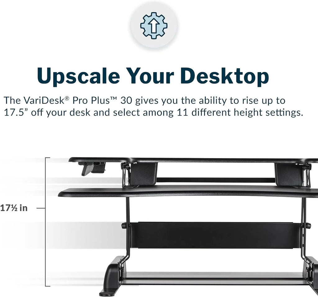 Vari 30" VariDesk ProPlus Two-Tier Standing Desk Converter, Black Q534015