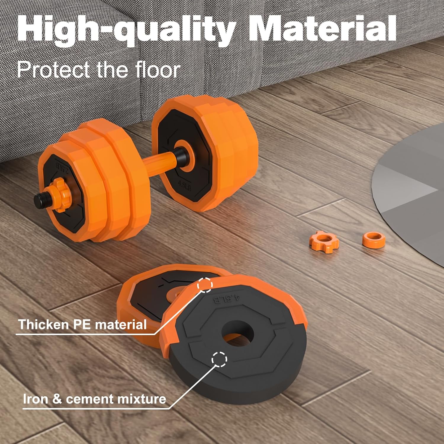 Adjustable Dumbbells 6-in-1 Weight Set Home Gym Fitness Equipment k7p