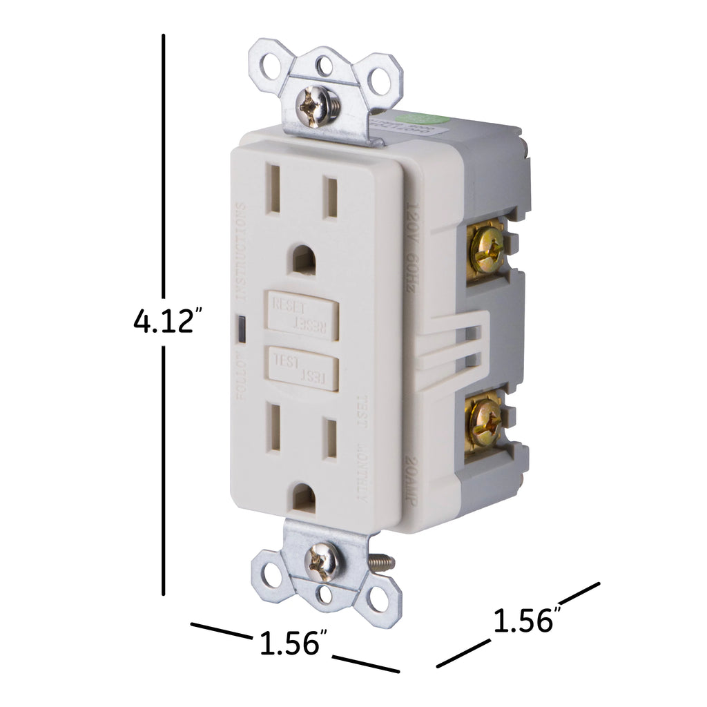 GE UltraPro 20A GFCI Outlet, White P3416