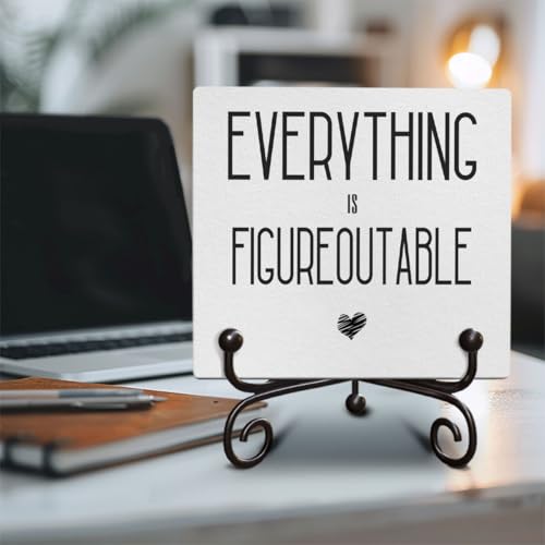 Funny Positive Quotes Wooden Sign for Office Farmhouse Decor, 5x5 Inches M7852