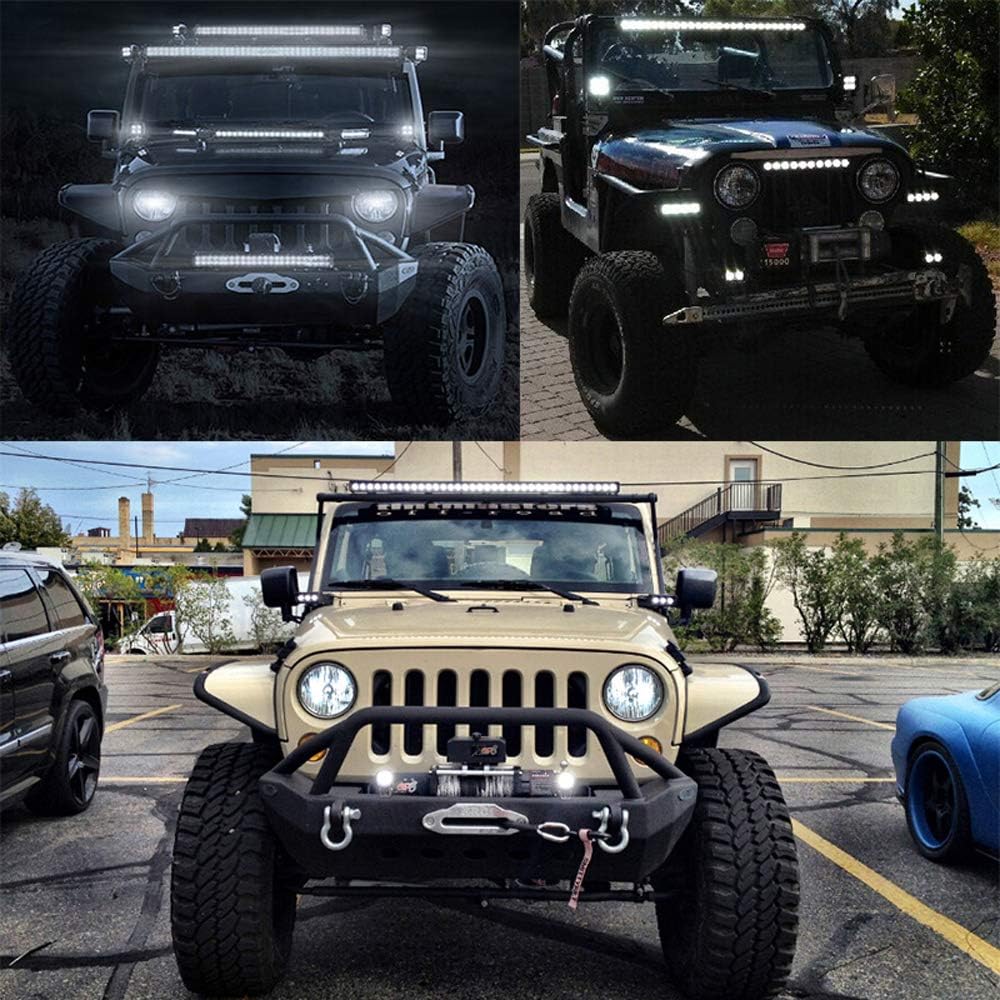 20 inch 420W LED Light Bar Spot Flood Combo Triple Row Driving Lights Wiring Harness Kit 12V 24V a7