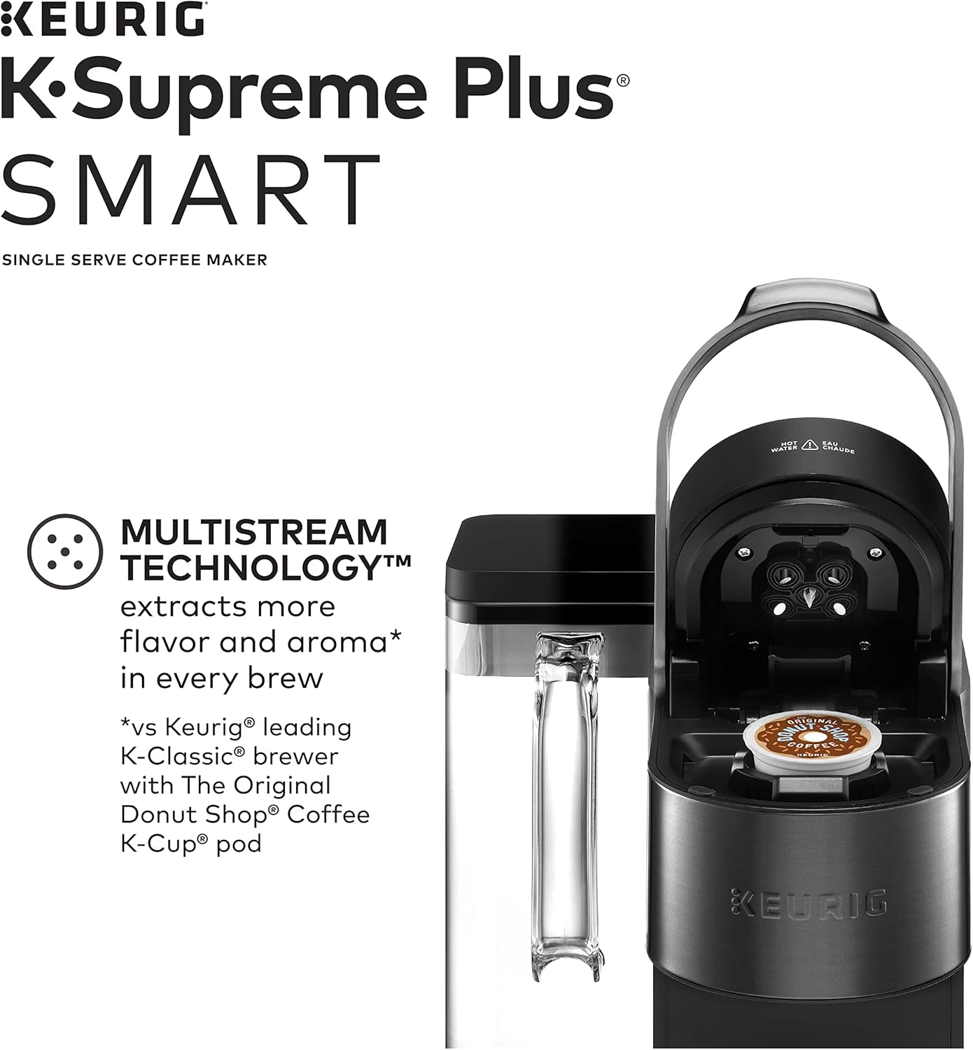 Keurig K-Supreme Plus SMART Single Serve Coffee Maker with Dunkin' Original Blend, 60 K-Cup Pods T51514