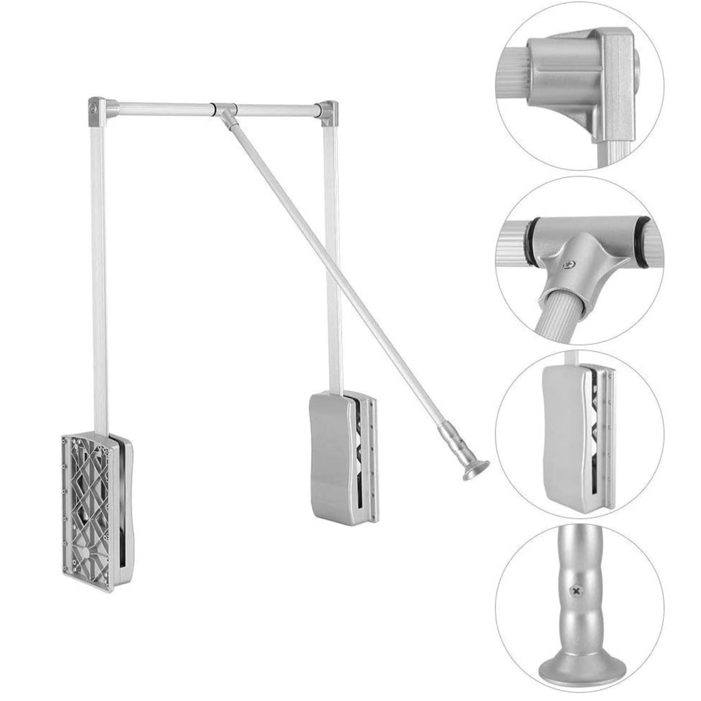 Nisorpa Pull Down Closet Rod, Adjustable 35-46.7 inch, Heavy Duty I512