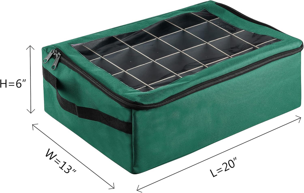 Christmas Ornament Storage Box 48 Slot Green k7
