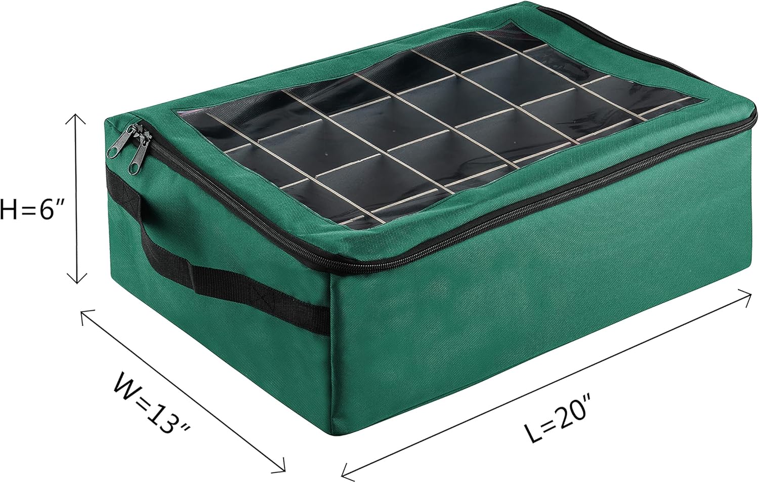Christmas Ornament Storage Box 48 Slot Green k7