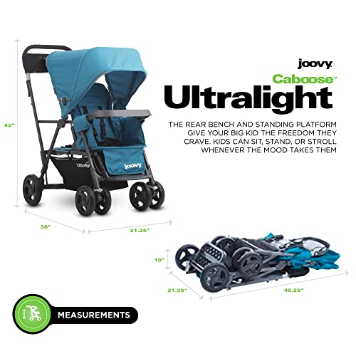 Joovy Caboose Ultralight Sit and Stand Double Stroller, Black T976